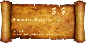 Bumbera Havaska névjegykártya